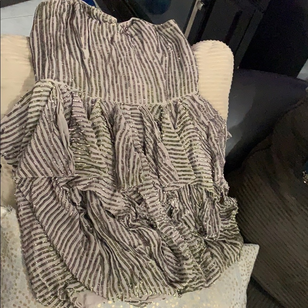 Sepia sequined mini dress